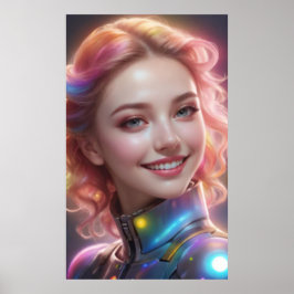 Wazig Meisjesportret 2 Poster