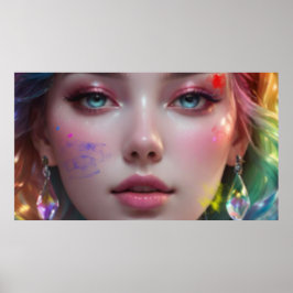 Wazig Meisjesportret 3 Poster