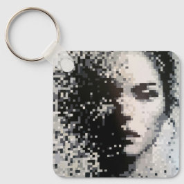 Wazig zwart-wit portret sleutelhanger