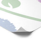 Wazige Bloem Groot Patroon Pastels Poster (Hoek)