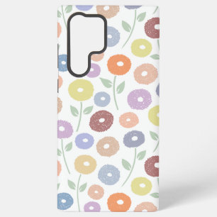 Wazige bloem herhaling patroon pasteltinten op wit samsung galaxy hoesje