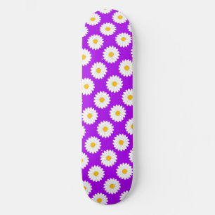 Wazige Daisy Bloem Patroon Paarse Skateboard