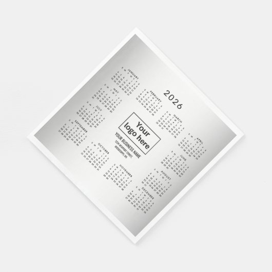 Wazige Grijze Achtergrond Aangepaste Logo 2026 Kal Servet (Hoek)