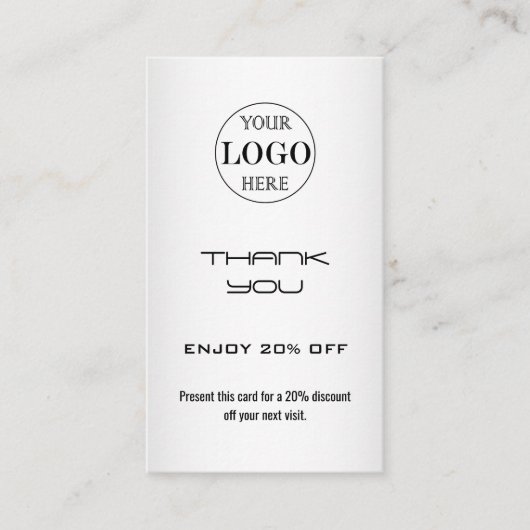 Wazige Grijze Achtergrond Aangepaste Logo Business Kortingskaartje (Voorkant)