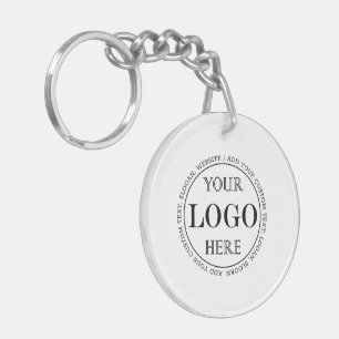 Wazige Grijze Achtergrond Aangepaste Logo Business Sleutelhanger