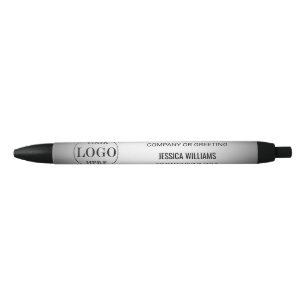 Wazige grijze achtergrond Aangepaste logo zakelijk Zwarte Inkt Pen