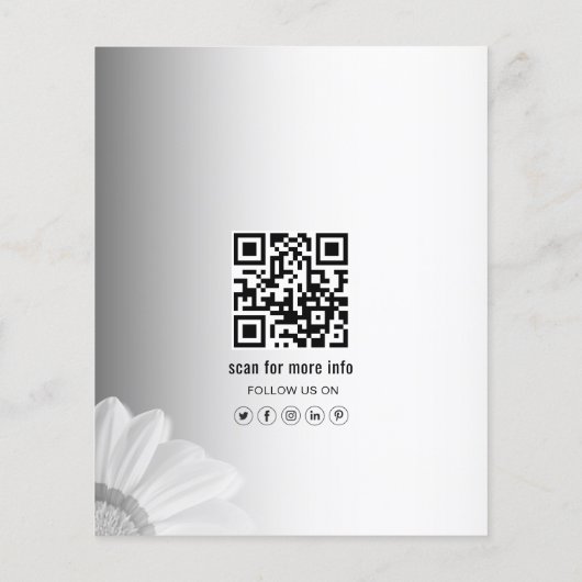 Wazige grijze achtergrond Prijslijst social media Flyer (Achterkant)