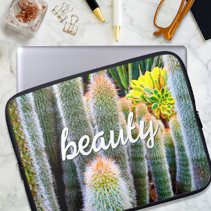 Wazige Groene Cacti Vetplant Foto Schoonheid Scrip Laptop Sleeve