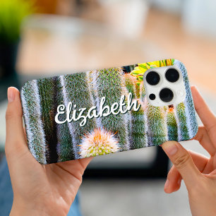 Wazige Groene Cactus Succulent Foto Aangepaste Naa iPhone 16 Pro Max Hoesje
