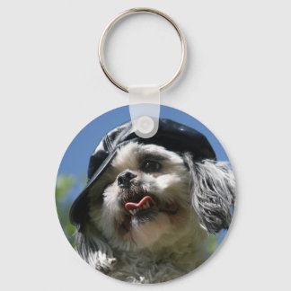 wazige hond sleutelhanger