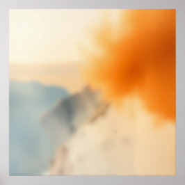 Wazige Kunst Neutraal Warm Abstract Poster