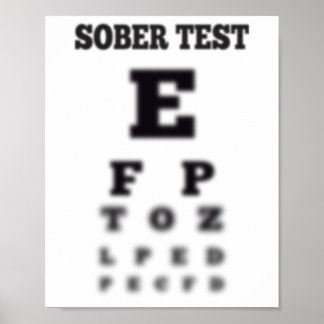 Wazige Nuchtere Test Oogkaart Poster