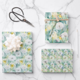 Wazige paardenbloemen inpakpapier vel