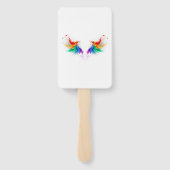 Wazige Regenboogvleugels Handwaaier (Achterkant)