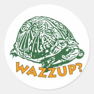 Wazzup - Sticker rond classique, brillant