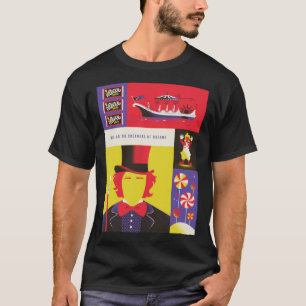 WB100 Willy Wonka en de schets van de chocoladefab T-shirt