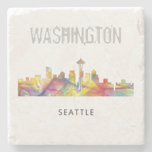 WB1 VAN SEITELIJK WASHINGTON SKYLINE - STENEN ONDERZETTER