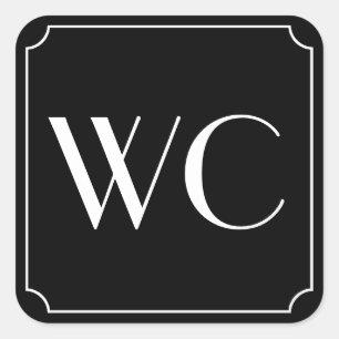 WC Bathroom-teken Vierkante Sticker