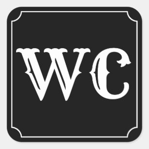 WC Bathroom-teken Vierkante Sticker