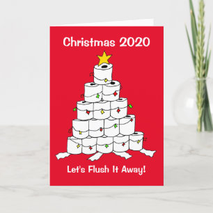 Wc-rol 2020 Kerstboom Doorspoelen Feestdagen Kaart