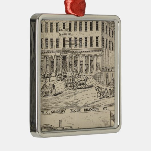 WC Simond's' Block in Brandon Metalen Ornament (Rechts)