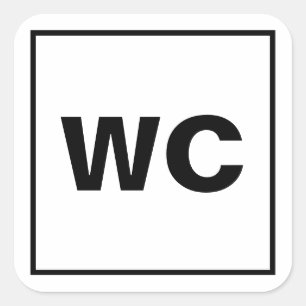 WC-stickers voor toiletgebruik Vierkante Sticker