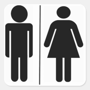WC-teken voor man en vrouw Vierkante Sticker