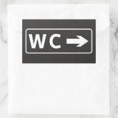 WC Toilet Restroom Sign Rechthoekige Sticker (Tas)