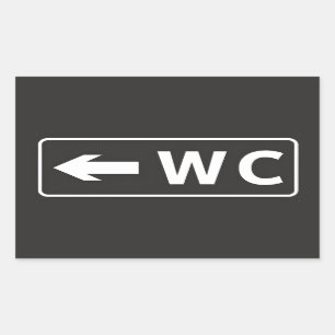 WC Toilet Restroom Sign Rechthoekige Sticker