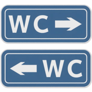 WC Toilet Restroom Sign Sticker