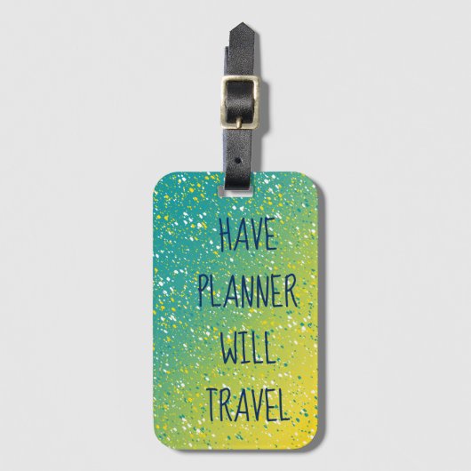 WCP bagagelabel "HEB PLANNER ZAL REIZEN" (Voorkant (verticaal))