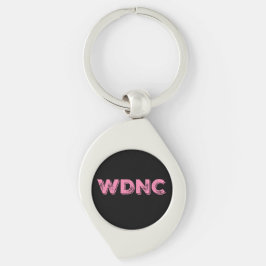 WDNC We doen niet schelen in Distressed Pink Sleutelhanger