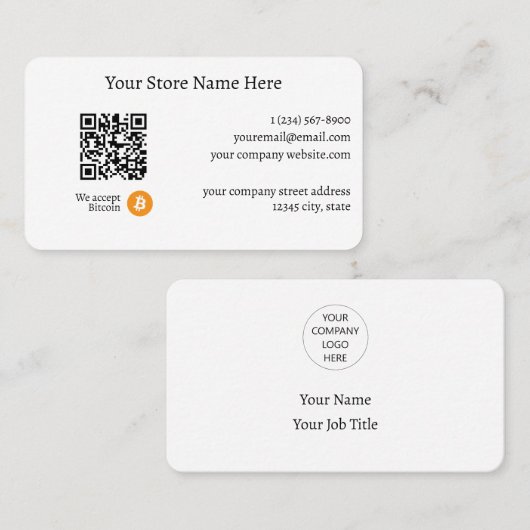 We accepteren Bitmunt QR Code White Visitekaartje (Voorkant / Achterkant)