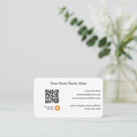 We accepteren Bitmunt QR Code White Visitekaartje (Staand voorkant)
