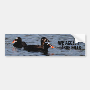 We accepteren grote rekeningen: grappige Surf scho Bumpersticker