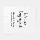 We are Engaged couple name date calligraphystylish Fleece Deken (Voorkant (Horizontaal))