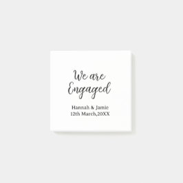 We are Engaged couple name date calligraphystylish Post-it® Notes
