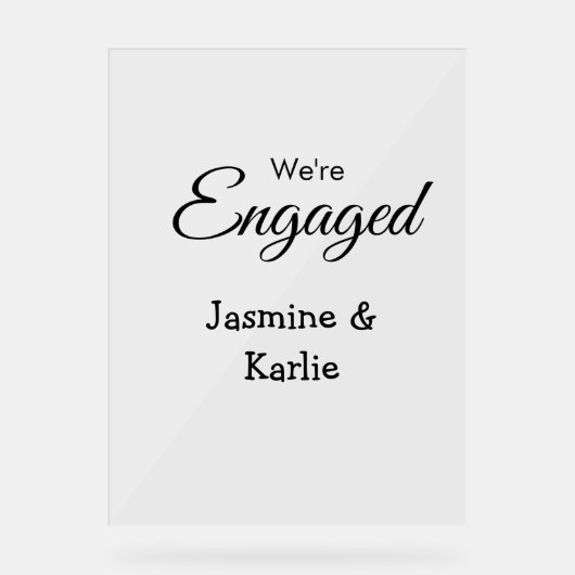 We are engaged couple name romantic stylish simple (Recto)