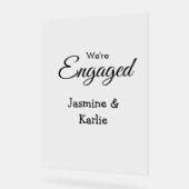 We are engaged couple name romantic stylish simple (Angle)