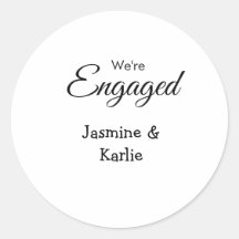 We are engaged couple name romantic stylish simple