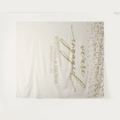 We are Engaged cream glitter gold backdrop Wandkleed (Voorkant (horizontaal))
