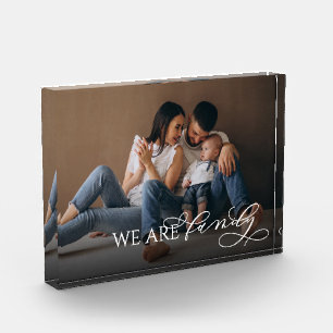 We Are Family Elegant Handgeschreven Schrift Fotoblokken