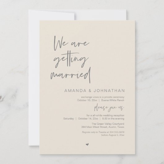 We are getting married, Modern Wedding Celebration Kaart (Voorkant)