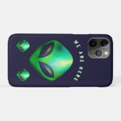 "We Are Here" groene alien hoofd Case-Mate iPhone Case (Achterkant (horizontaal))