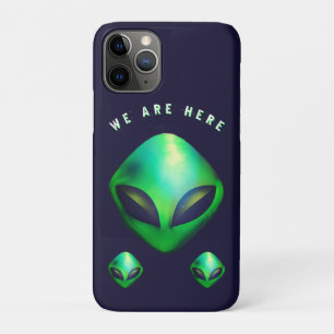 "We Are Here" groene alien hoofd iPhone 11 Pro Hoesje
