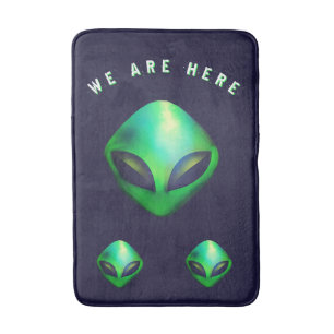 "We Are Here" groene buitenaardse kop Badmat