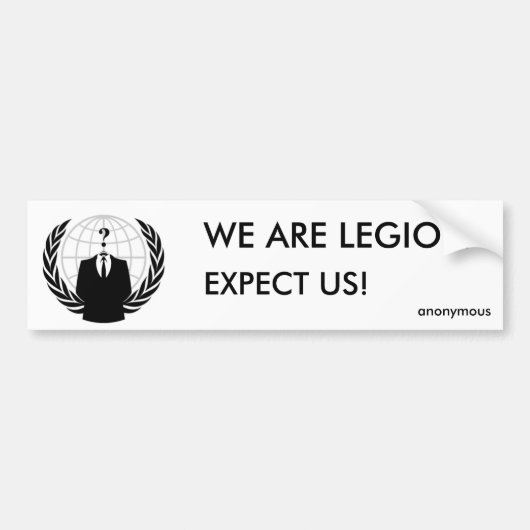 we are legion - anonymous bumpersticker (Voorkant)