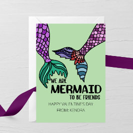 We Are Mermaid to Be Friends Valentine’s Day Card Notitiekaartje