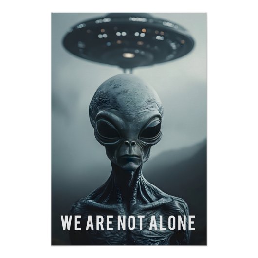 We Are Not Alone - Alien et Ovni Poster (Devant)