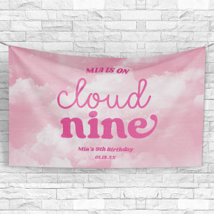We Are On Cloud Nine Roze 9de Negende Verjaardagsf Spandoek